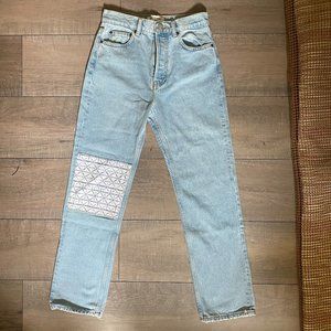 RARE, NEW Reformation Cynthia Patch High Rise Straight Jeans
